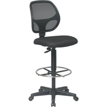 Office Star Products Worksmart Deluxe Mesh Black Back Drafting Chair