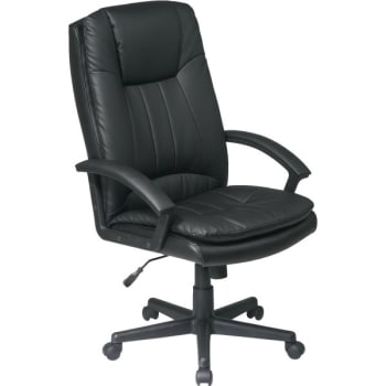 Office Star Products Worksmart High Back Black Executive Eco Leather Chair