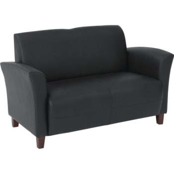 Office Star Products Furniture Breeze - Black Eco Leather Loveseat