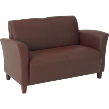 Office Star Products Furniture Breeze - Wine Eco Leather Loveseat