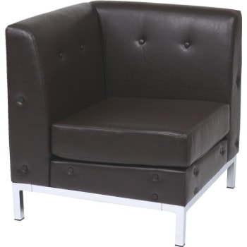 Image for Office Star Products Wall Street Corner Chair, Espresso Faux Leather from HD Supply