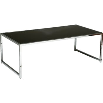 Image for Office Star Products Yield Chrome Frame Black Glass Coffee Table from HD Supply