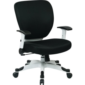 Space Seating Professional Deluxe Task Chair With White Frame, Black Color Seat