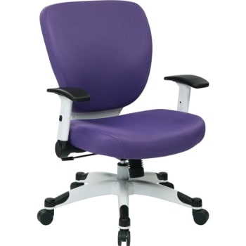 Space Seating Professional Deluxe Task Chair , White Frame And Purple Color Seat