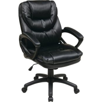 Office Star Products Faux Leather Manager Chair With Padded Arms