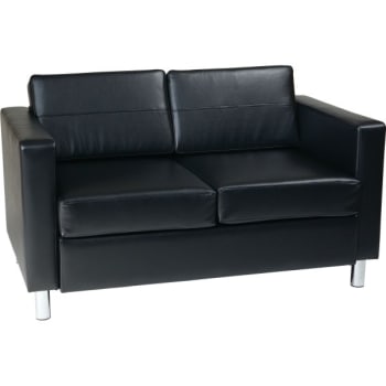 Image for Office Star Products Pacific Love Seat - Black Vinyl from HD Supply