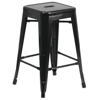 Flash Furniture 24" Backless Black Metal Counter Height Stool