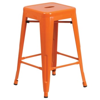 Flash Furniture 24'' Backless Orange Metal Counter Height Stool