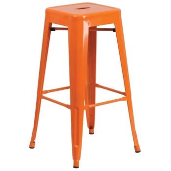 Flash Furniture 30" Backless Orange Metal Bar Stool