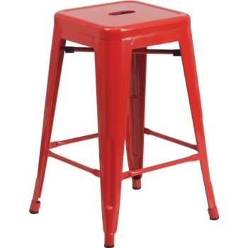 Flash Furniture 24" Backless Red Metal Counter Height Stool