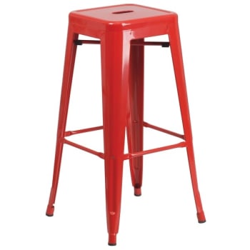 Flash Furniture 30" Backless Red Metal Bar Stool