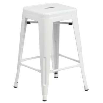 Flash Furniture 24" Backless White Metal Counter Height Stool