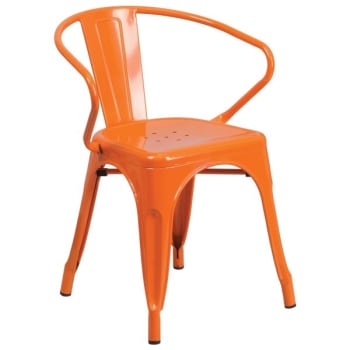 Flash Furniture Orange Metal Chair With Arms