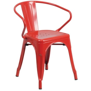 Flash Furniture Red Metal Chair With Arms