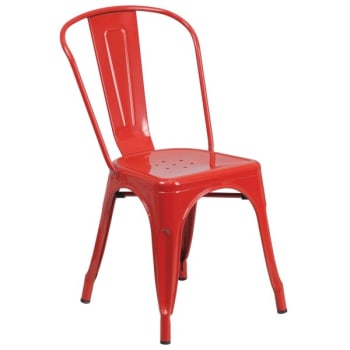 Image for Flash Furniture Indoor/outdoor Metal Stackable Chair (Red) from HD Supply