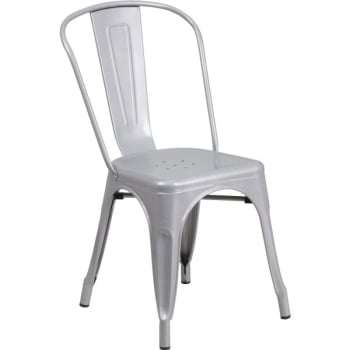 Flash Furniture Indoor/Outdoor Metal Stackable Chair (Gray)