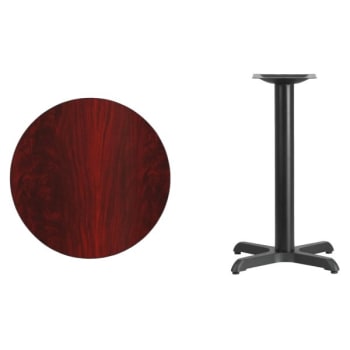 Image for Flash Furniture 24" Round Mahogany Laminate Table Top With 22" x 22" Table Height Base from HD Supply