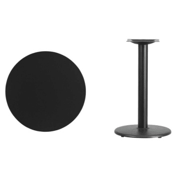 Flash Furniture 24" Round Black Laminate Table Top With 18" Round Table Height Base