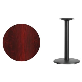 Flash Furniture 24" Round Mahogany Laminate Table Top With 18" Round Table Height Base