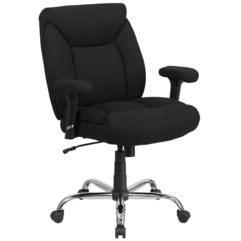 Image for Flash Furniture Big And Tall Black Fabric Chair Mid-Back Design 22-1/2" Wide Seat from HD Supply