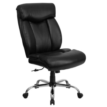 Flash Furniture Big And Tall Office Chair Heavy Duty Chrome Base Adjustable Back 22" Wide Seat