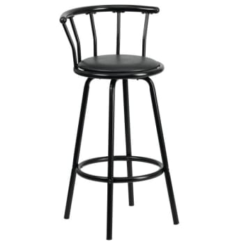 Image for Flash Furniture Crown Back Black Metal Barstool With Black Vinyl Swivel Seat from HD Supply