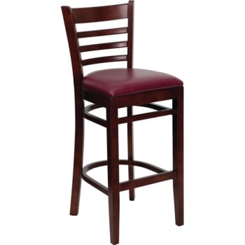 Image for Flash Furniture Hercules Series Mahogany Finished Wooden Barstool Burgundy Vinyl Seat from HD Supply