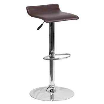 Flash Furniture Contemporary Brown Vinyl Adjustable Barstool With Chrome Base