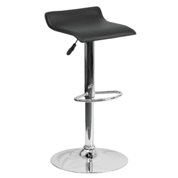 Image for Flash Furniture Contemporary Black Vinyl Adjustable Barstool With Chrome Base from HD Supply
