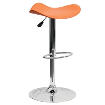 Flash Furniture Backless Contemporary Orange Vinyl Adjustable Height Barstool With Chrome Base