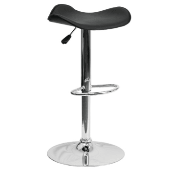Flash Furniture Backless Contemporary Black Vinyl Adjustable Height Barstool With Chrome Base
