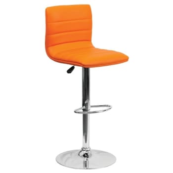 Image for Flash Furniture Contemporary Orange Vinyl Adjustable Barstool Chrome Base Horizontal Line Design from HD Supply