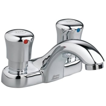 American Standard® Metering Faucet, 0.5 Gpm, 2.125" Spout, 4" Center, Polished Chrome