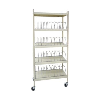 Image for Omnimed Standard Vertical Open Chart Rack 5 Shelves 40 Binder Capacity Grey from HD Supply
