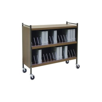 Omnimed Large Vertical Cabinet Rack 3 Shelves 30 Binder Capacity Beige