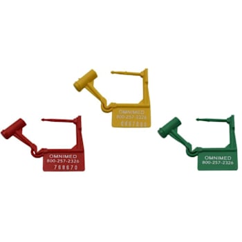 Omnimed Safety Control Seals Yellow With Numbers Package Of 100