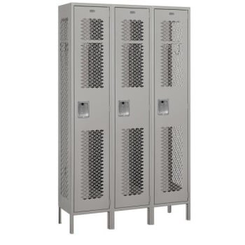 Image for Salsbury Industries® Single Tier-Vented Metal Locker-Gray-6 Feet Highx15 Inches from HD Supply