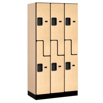 Salsbury Industries® Maple- Double Tier S Style Wood Locker 6 Feet X 18 Inches
