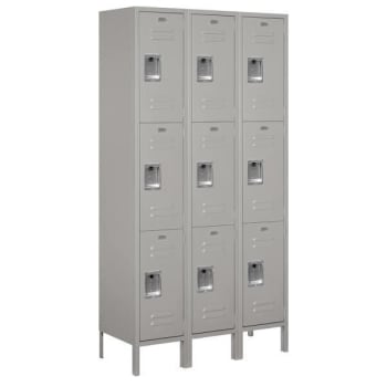 Image for Salsbury Industries® Gray-Triple Tier-Standard Metal Locker 6 Feet X 15 Inches from HD Supply