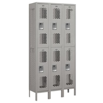 Image for Salsbury Industries® Gray Double Tier Vented Metal Locker 6 Feet Highx12 Inches from HD Supply