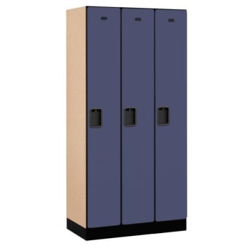 Salsbury Industries® Blue 12 Inch Single Tier-Wood Locker 6 Feet X 18 Inches