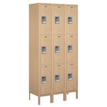 Image for Salsbury Industries® Tan Triple Tier Standard Metal Locker-6 Feet X 15inches from HD Supply
