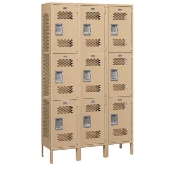 Image for Salsbury Industries® Tan-Triple Tier Vented Metal Locker 6 Feet X 15inches from HD Supply