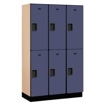 Image for Salsbury Industries® Blue-Double Tier Designer Wood Locker 6 Feet X 18 Inches from HD Supply