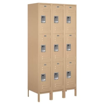 Image for Salsbury Industries® Triple Tier-Tan-Standard Metal Locker 6 Feet X 18 Inches from HD Supply