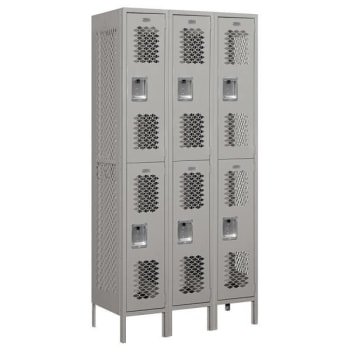 Image for Salsbury Industries® Gray- Double Tier Vented Metal Locker 6 Feet X 18 Inches from HD Supply
