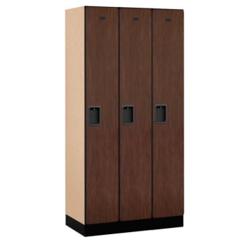 Salsbury Industries® Mahogany Wide-Designer Wood Locker 6 Feet X 18 Inches