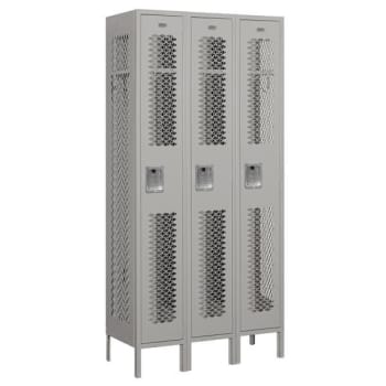 Salsbury Industries® Gray-Single Tier Vented Metal Locker 6 Feet X15 Inches