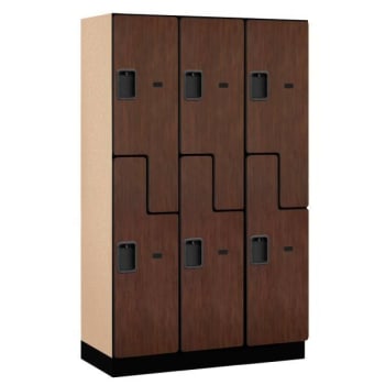 Salsbury Industries® Mahogany-Double Tier S Style-Wood Locker 6 Feet X 18inches