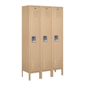 Salsbury Industries® Tan-Single Tier Standard Metal Locker 5 Feet X 12 Inches